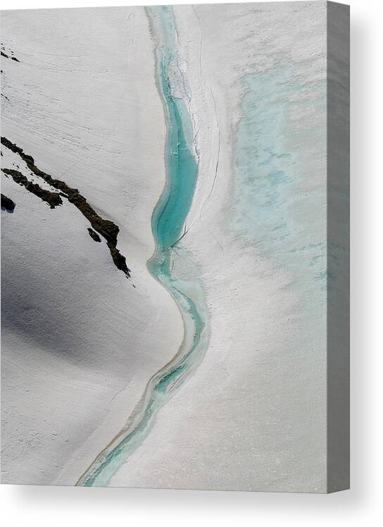 Turquoise Glacial Stream Canvas Print featuring the photograph Turquoise Glacial Stream by Dan Sproul