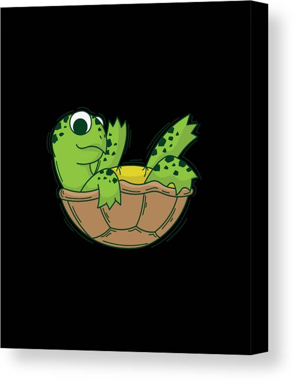 Turtle Canvas Print featuring the digital art Turtle on the back Shell by Tinh Tran Le Thanh