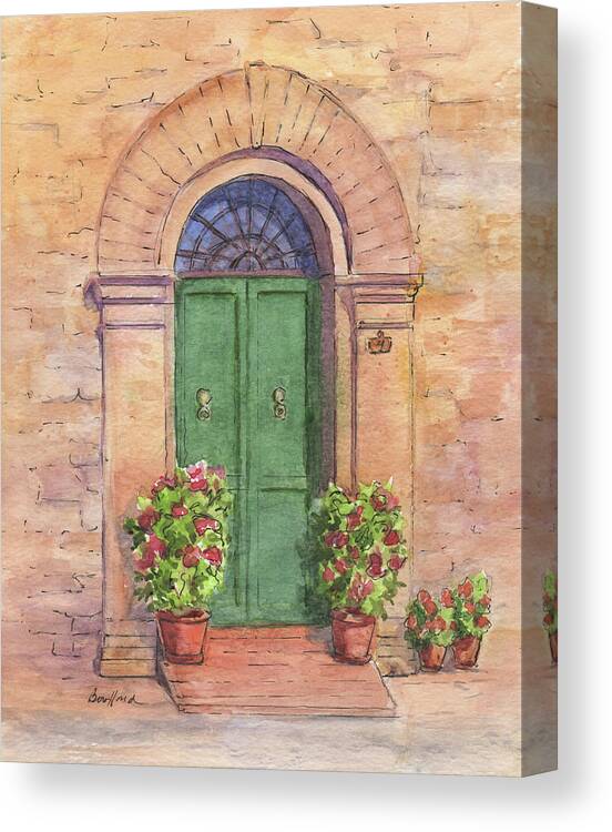 Tuscany Canvas Print featuring the painting Tuscan Doorway #4 by Vikki Bouffard