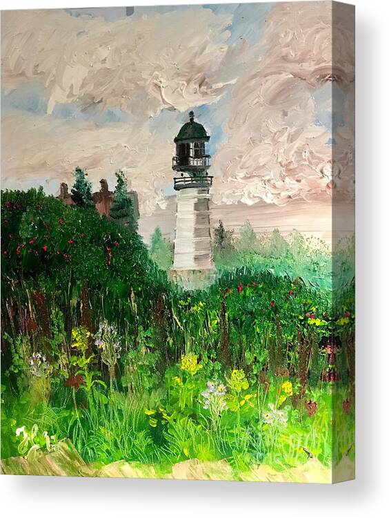 #twolights Canvas Print featuring the painting Two Lights State Park by Francois Lamothe