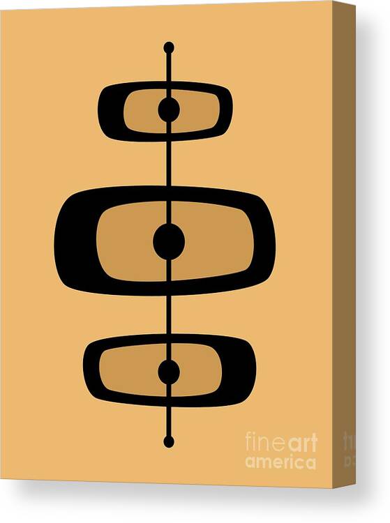 Mid Century Modern Canvas Print featuring the digital art Two Toned Mid Century Oblongs by Donna Mibus Mid Century Modern Canvas Print featuring the digital art Two Toned Mid Century Oblongs by Donna Mibus