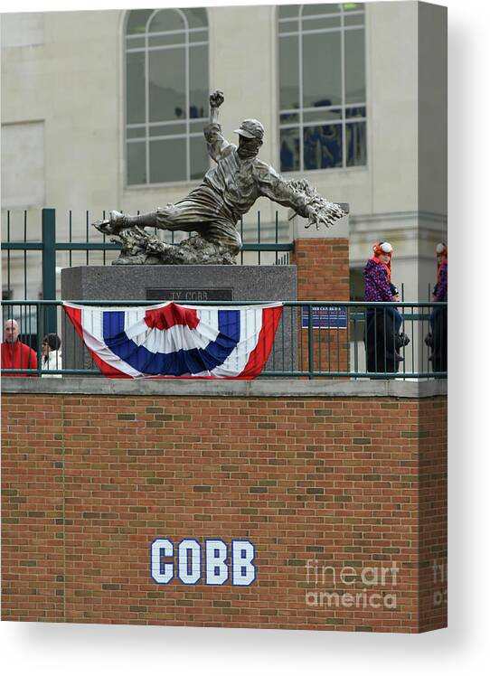 Three Quarter Length Canvas Print featuring the photograph Ty Cobb by Mark Cunningham