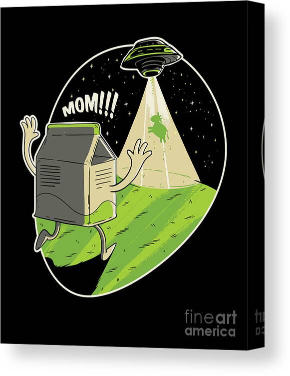 UFO Alien Abduction Food Beverages Puns Gift Funny Milk And Cow Canvas  Print / Canvas Art by Thomas Larch - Fine Art America