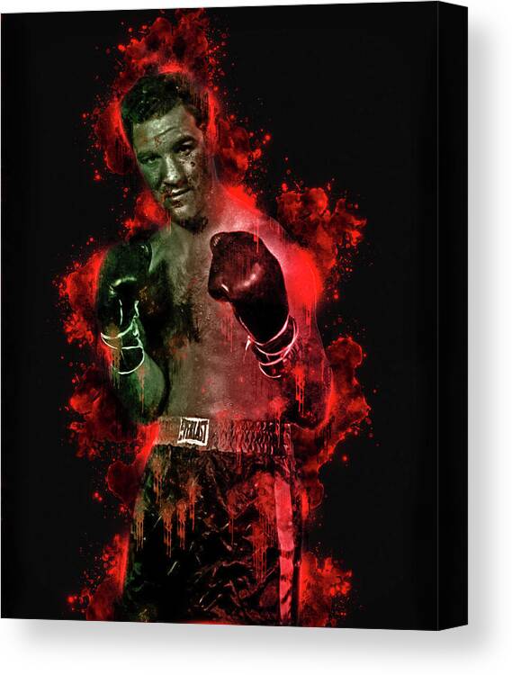 Rocky Marciano Canvas Print featuring the mixed media Undefeated Rocky Marciano by Pheasant Run Gallery