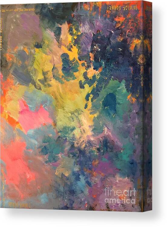 Abstract Canvas Print featuring the painting Upside Upside Down and Backwards by Caroline Patrick