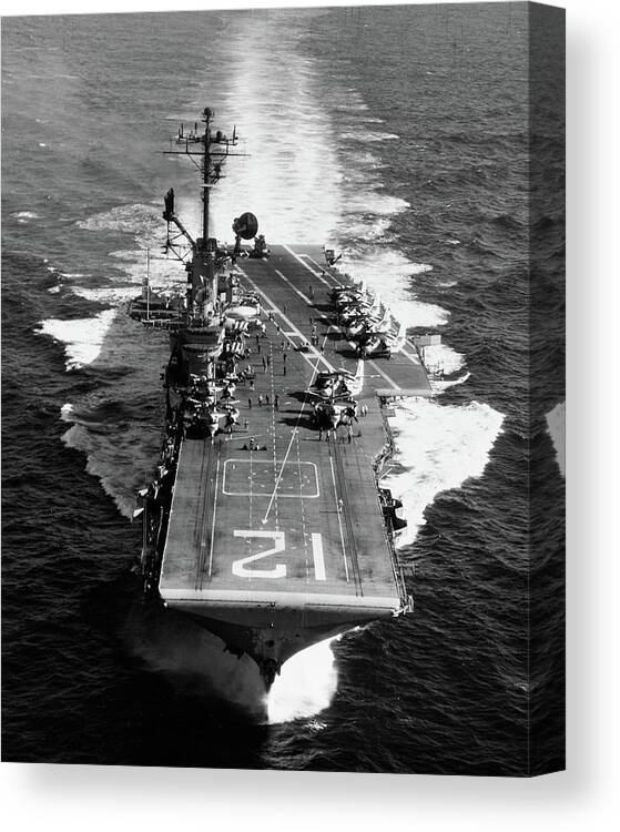 Uss Hornet Canvas Print featuring the painting USS Hornet, 9 August, 1968 by American School