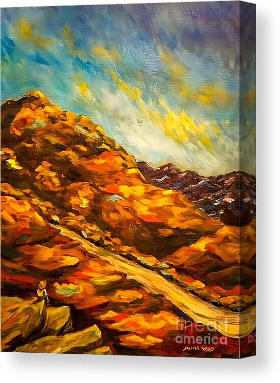 Oil Painting Canvas Print featuring the painting View From the Rock by Sherrell Rodgers
