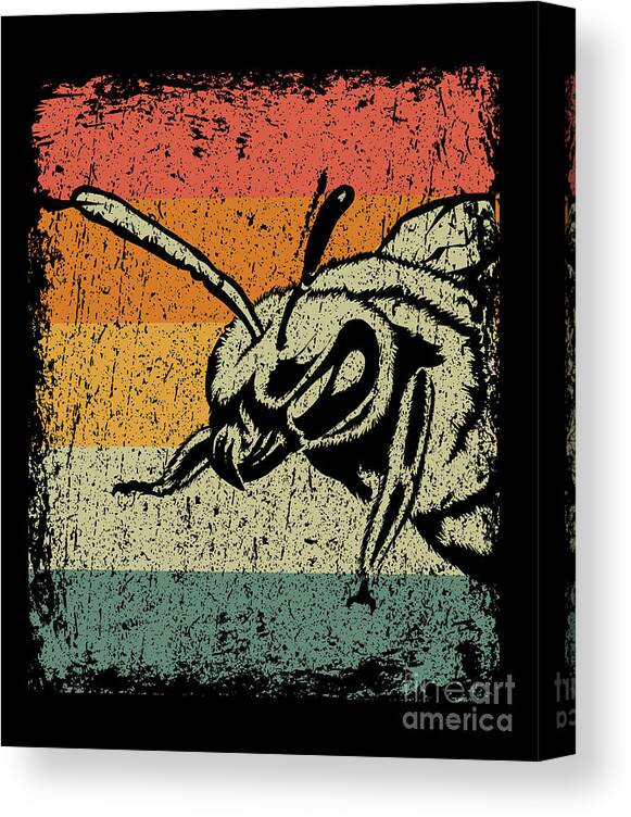 Bee Canvas Print featuring the digital art Vintage Bee Wasp Gift by J M