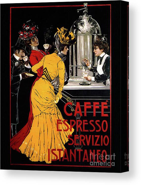 Caffe Espresso Canvas Print featuring the photograph Vintage Caffe Espresso Servizio Istantaneo by Doc Braham