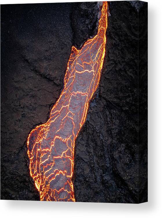 Volcano Canvas Print featuring the photograph Volcano Lava Flow Close by William Kennedy