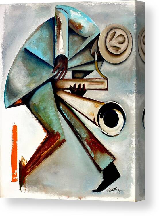 Jazz Canvas Print featuring the painting Wail / Hanah Jon Taylor by Martel Chapman