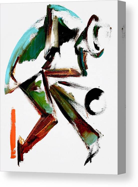 Saxophone Canvas Print featuring the painting Wail / process one by Martel Chapman