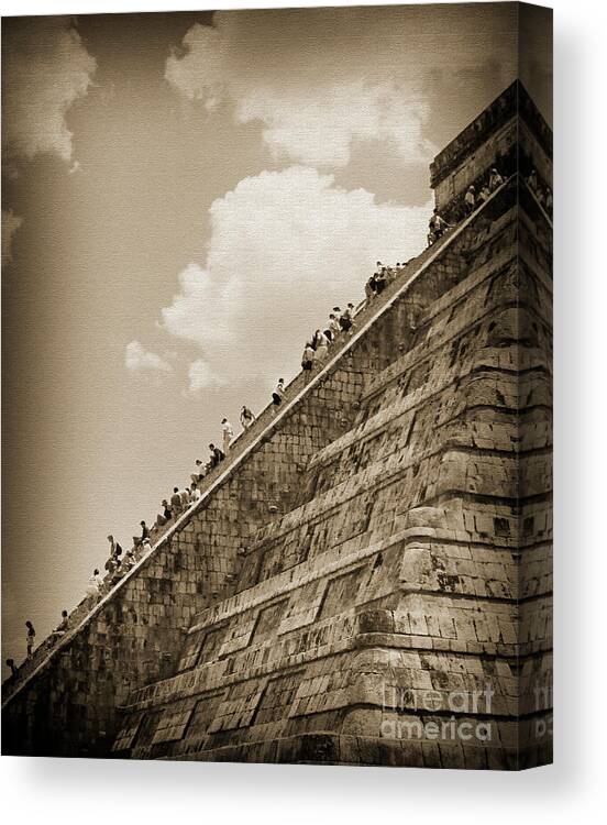 Pyramid Canvas Print featuring the photograph Walking Up The Pyramid by Kirt Tisdale