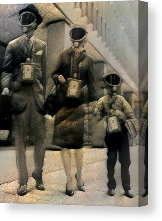 Family Canvas Print featuring the digital art Traveling Heavy by Matthew Lazure