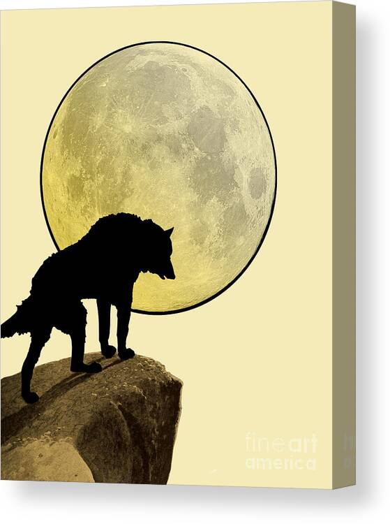 Wolf Canvas Print featuring the digital art Werewolf by Madame Memento