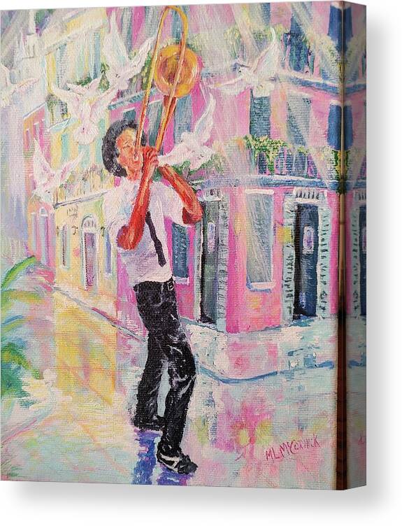 Nola Canvas Print featuring the painting When the Saints Go Marchin' In by ML McCormick