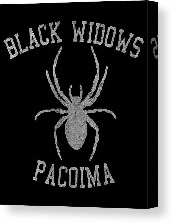 Funny Canvas Print featuring the digital art Widows Pacoima by Flippin Sweet Gear