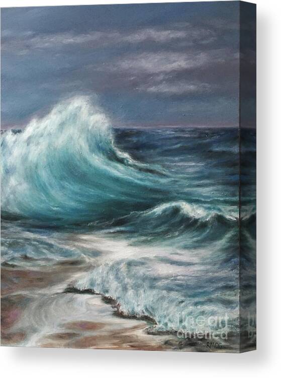 Waves Canvas Print featuring the painting Wild Waves by Rose Mary Gates
