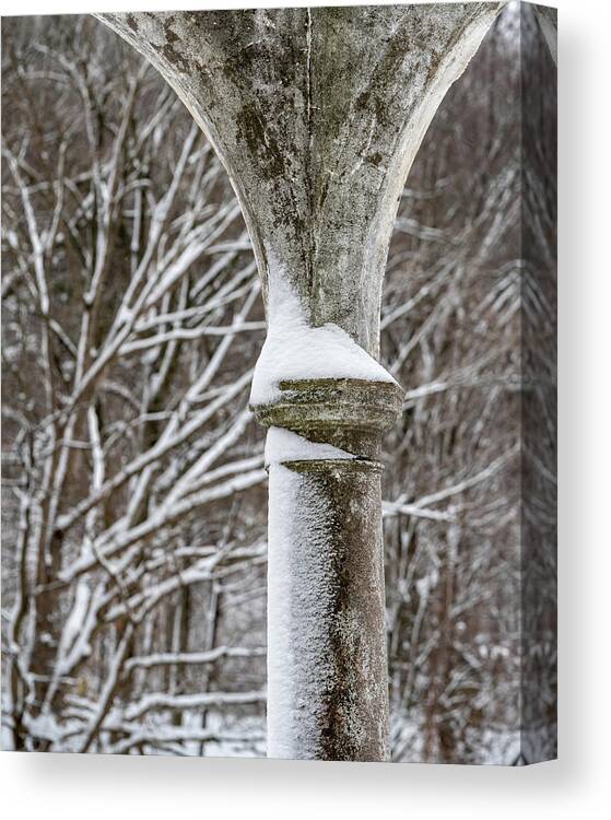 Tibbetts Brook Park Canvas Print featuring the photograph Winter in Tibbetts Brook Park 3 by Kevin Suttlehan
