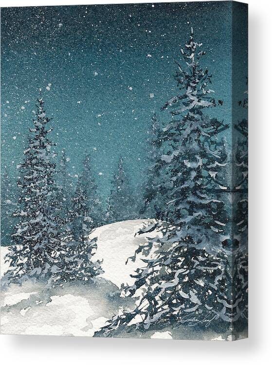 Christmas Canvas Print featuring the painting Winter Wonderland by Julie Senf