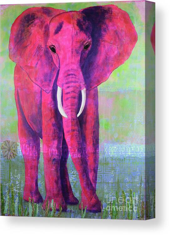 Elephant Canvas Print featuring the painting Wise Elegance by Lisa Crisman