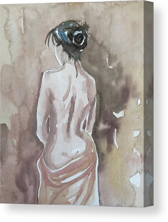 Woman Canvas Print featuring the painting Woman Alone by Luisa Millicent