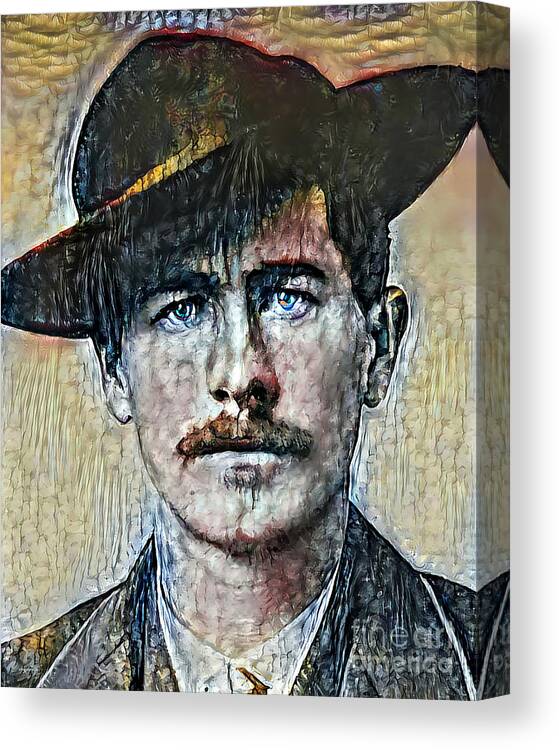Wingsdomain Canvas Print featuring the photograph Wyatt Earp in Brutalism Colors 20200806a by Wingsdomain Art and Photography