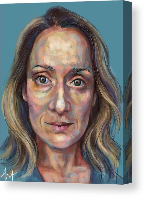 Portrait Canvas Print featuring the digital art Yana by Aviva Weinberg