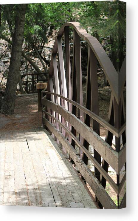 Mocha Cappuccino Canvas Print featuring the photograph Mocha Colored Walking Bridge In American Fork Canyon Utah by Colleen Cornelius