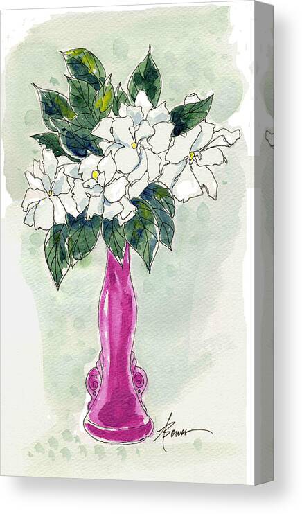 Flowers Canvas Print featuring the painting Mama's Vase by Adele Bower