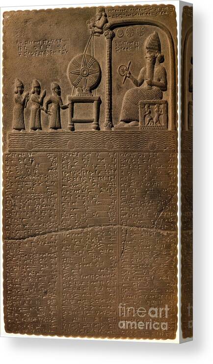 Archeology Canvas Print featuring the photograph Tablet Of Shamash, 9th Century Bc #1 by Science Source