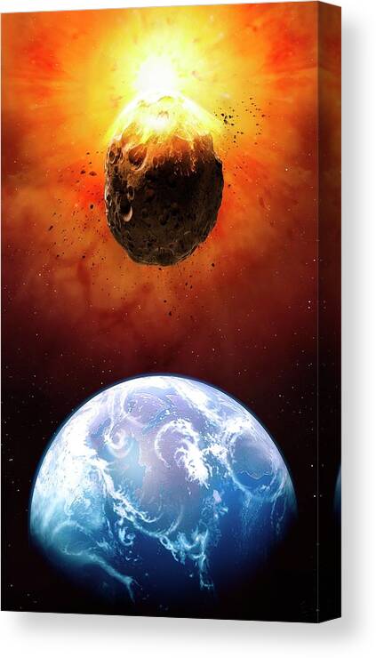 A-bomb Canvas Print featuring the photograph Deflecting A Near-earth Asteroid #2 by Mark Garlick