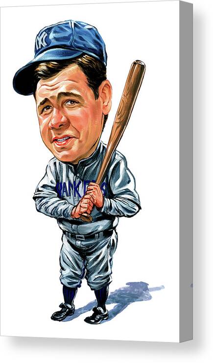 Babe Ruth Canvas Print featuring the painting Babe Ruth by Art 