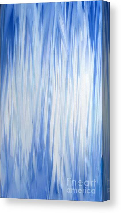 Abstract Canvas Print featuring the digital art Blue Swoops Vertical Abstract by Andee Design