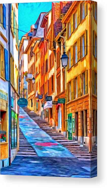 Europe Canvas Print featuring the painting Canton of Neuchatel by Michael Pickett