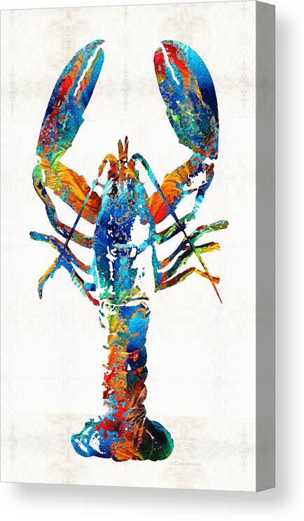 Lobster Canvas Print featuring the painting Colorful Lobster Art by Sharon Cummings by Sharon Cummings