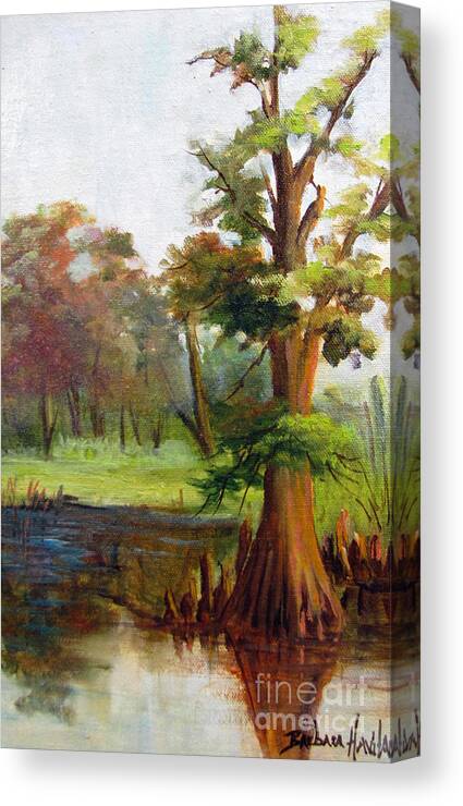  Canvas Print featuring the painting Cow Bayou by Barbara Haviland