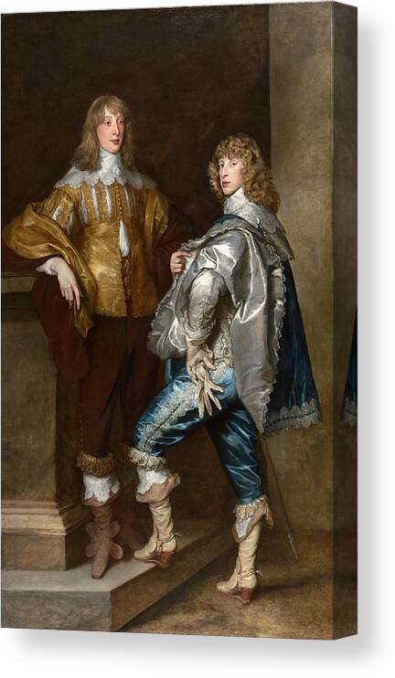 Anthony Van Dyck Canvas Print featuring the painting Lord John Stuart and his Brother Lord Bernard Stuart by Anthony van Dyck