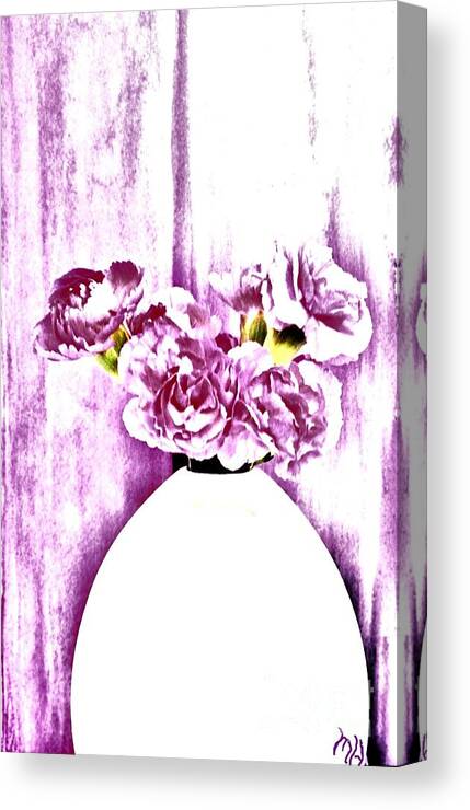 Photo Canvas Print featuring the photograph Magenta Purple Carnations by Marsha Heiken