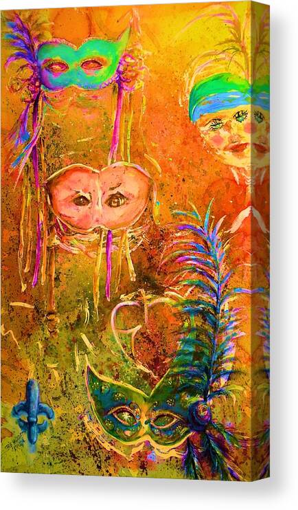 Masquerade Canvas Print featuring the painting Masquerade by Bernadette Krupa