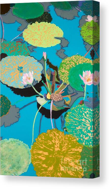 Landscape Canvas Print featuring the painting Michelles Secret Pond by Allan P Friedlander