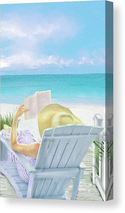 Jane Schnetlage Canvas Print featuring the digital art On Beach Time by Jane Schnetlage