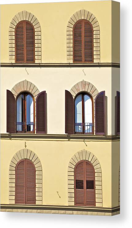 Window Canvas Print featuring the photograph Six Windows of Florence by David Letts
