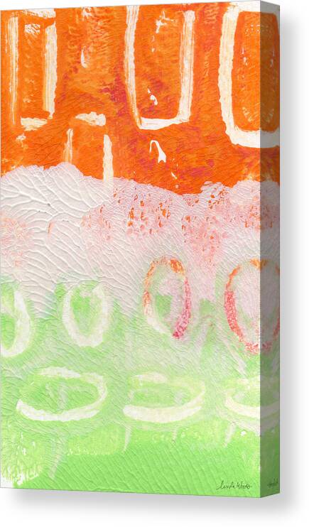 Abstract Canvas Print featuring the painting Spring Flower Market- Abstract Painting by Linda Woods