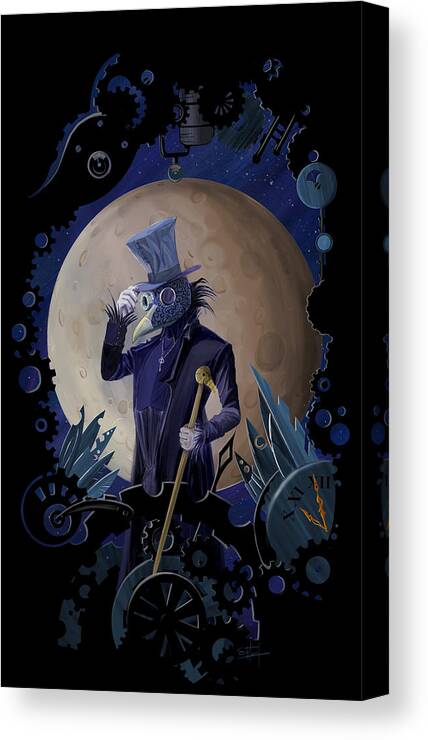 Steampunk Canvas Print featuring the painting Steampunk crownman by Sassan Filsoof