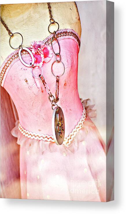 Dress Canvas Print featuring the photograph The Pink Tutu Dress with the Fleur de Lis by Kathleen K Parker