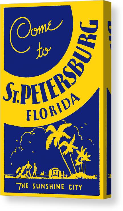 Historicimage Canvas Print featuring the painting Vintage St. Petersburg Florida Poster by Historic Image