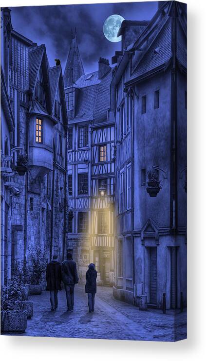 Digital Work Canvas Print featuring the photograph Walking Into The Past by Jean-Pierre Ducondi