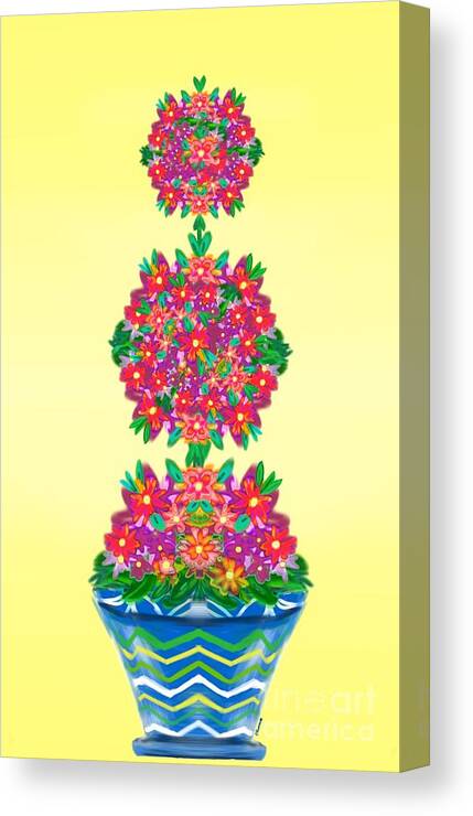 Floral Canvas Print featuring the digital art Zig zag topiary by Christine Fournier