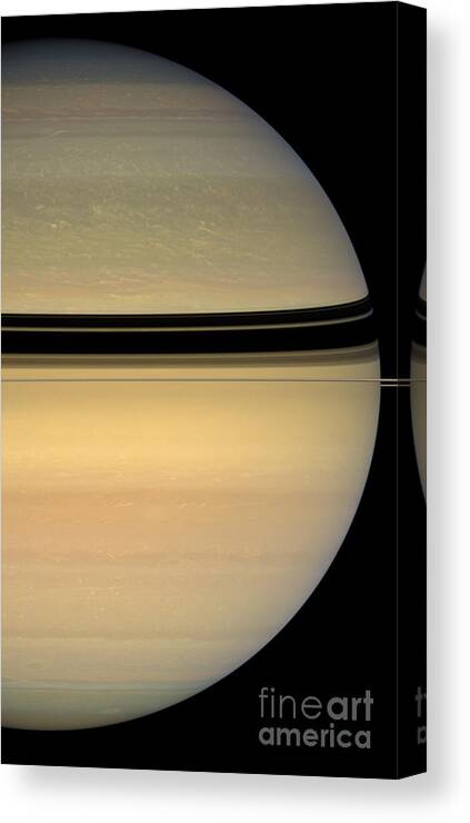 Saturn Canvas Print featuring the photograph Spring On Saturn by Nasa